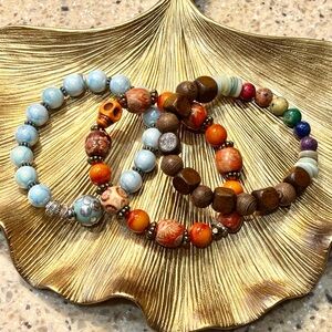 🩵Colorful Beaded Bracelet Set🧡